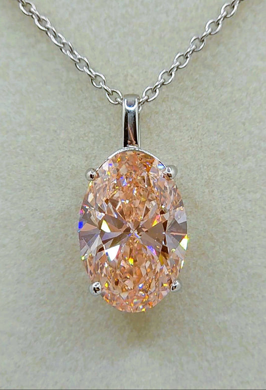 7 Ct VS1 Fancy Vivid Pink Diamond Necklace, Platinum 950