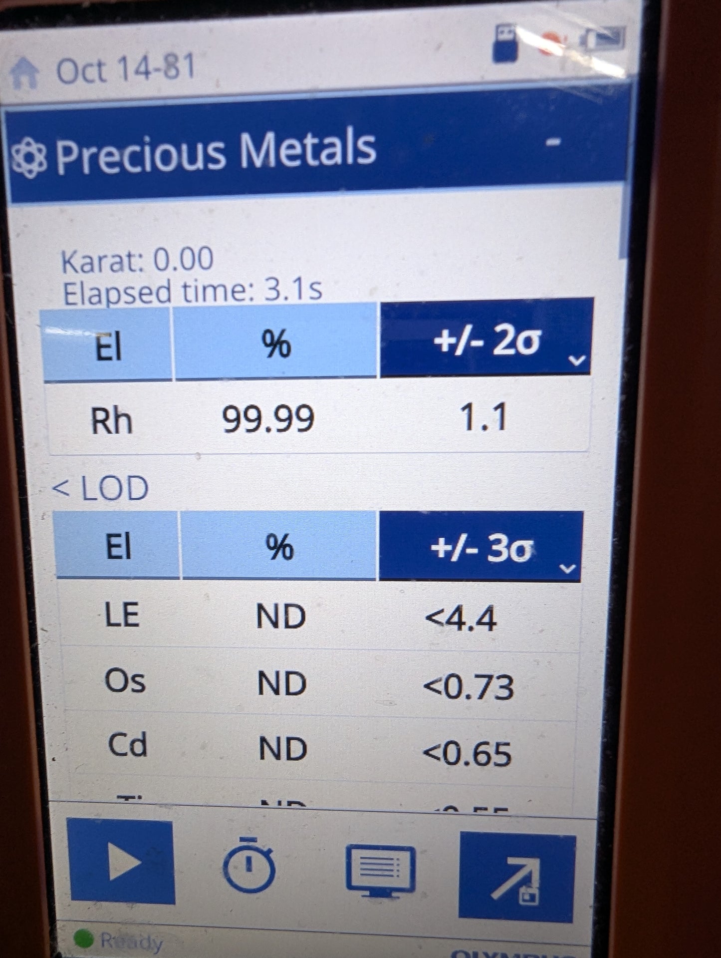 Rhodium Bullion Fine Art, 1+ Troy Ounce, 99.9% Pure