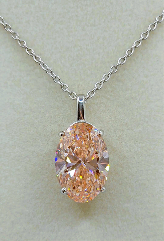 7 Ct VS1 Fancy Vivid Pink Diamond Necklace, Platinum 950