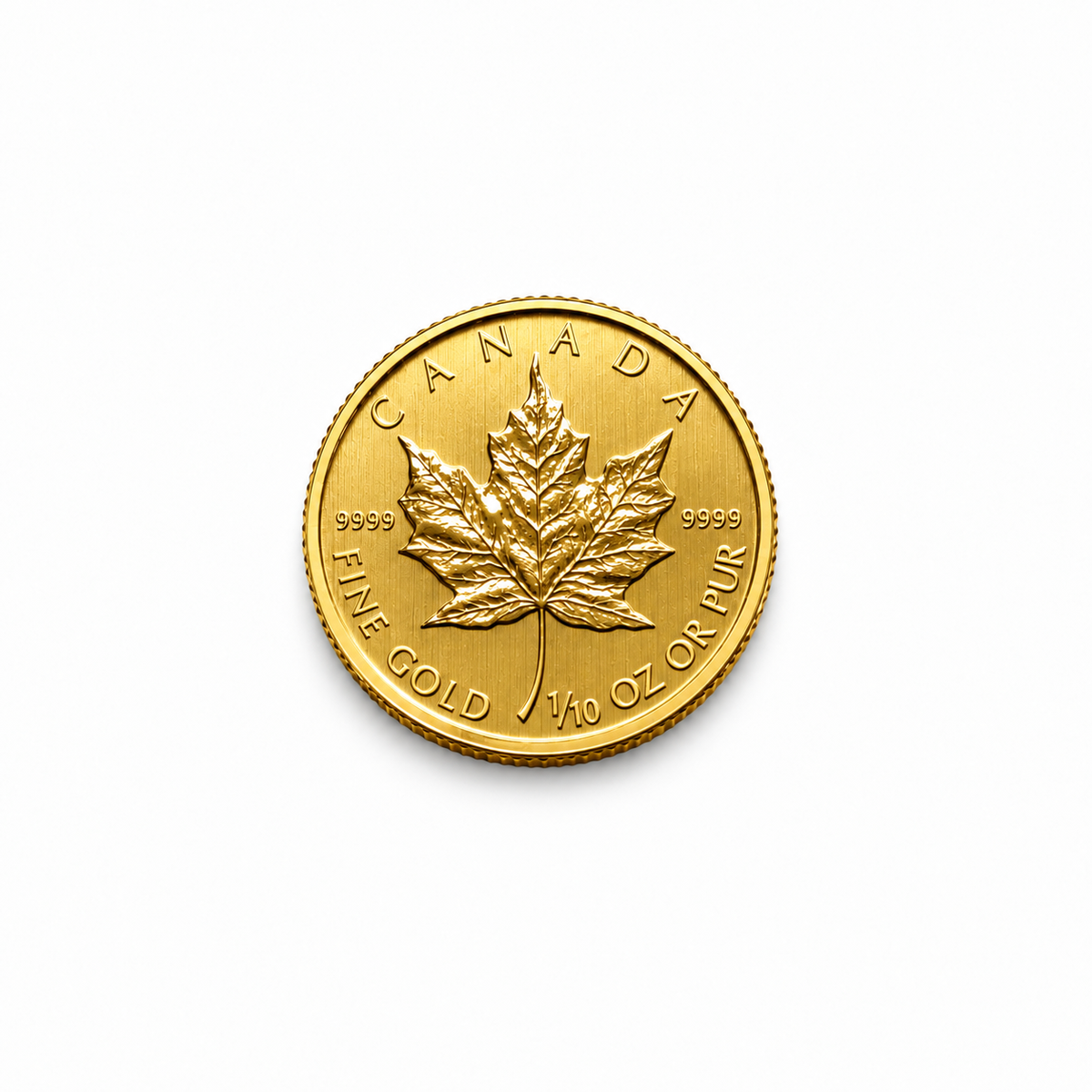 1/10 oz Canadian Gold Maple Leaf Coin – 99.99% Pure Gold (Random Year)