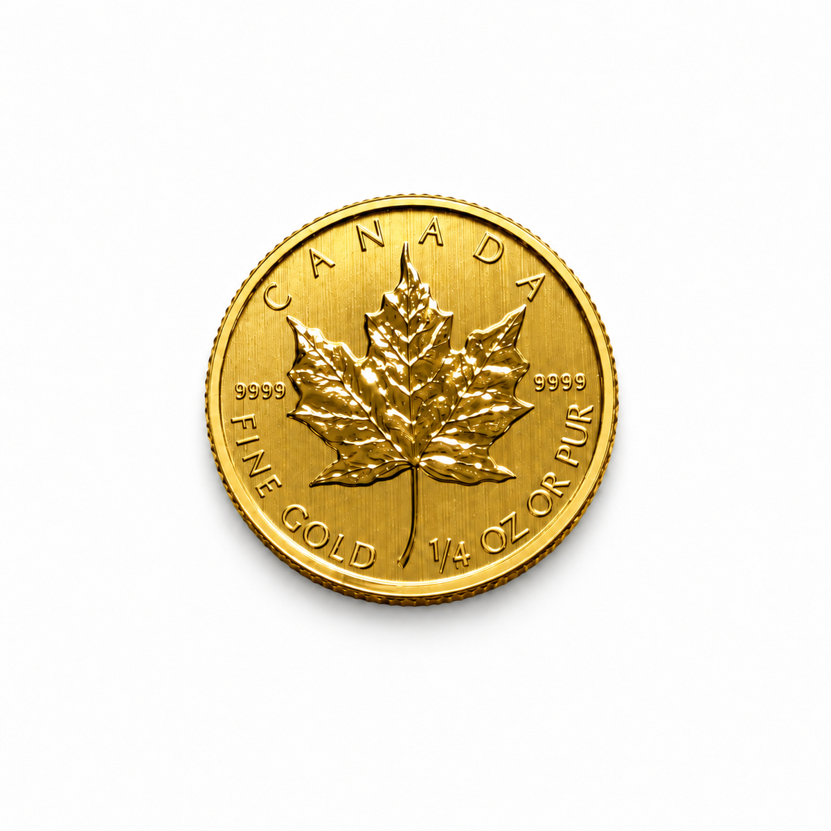 1/4 oz Canadian Gold Maple Leaf Coin – 99.99% Pure Gold (Random Year)