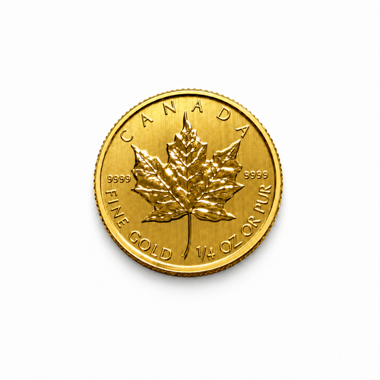1/4 oz Canadian Gold Maple Leaf Coin – 99.99% Pure Gold (Random Year)