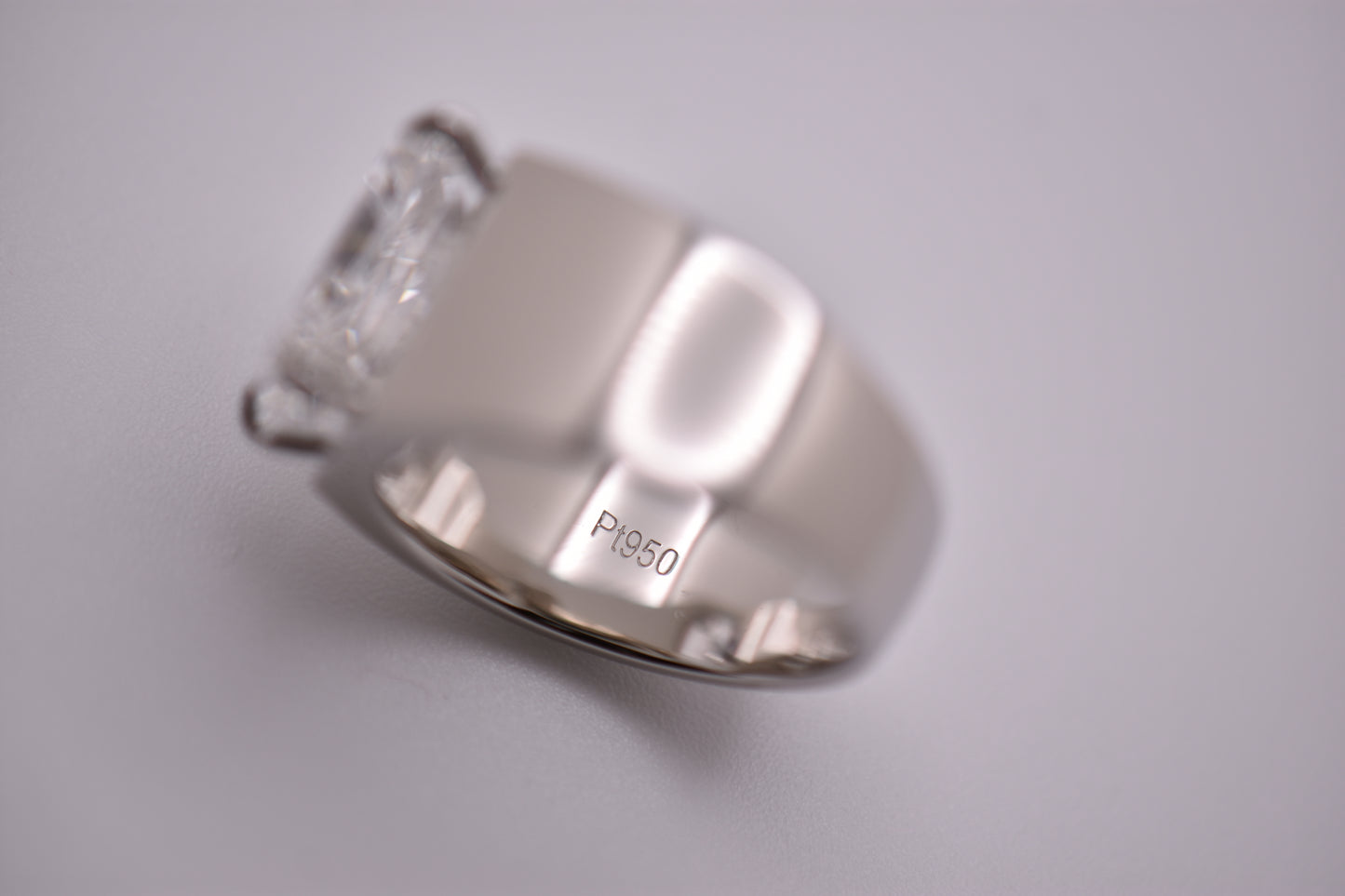 8 Ct VS1 Radiant Cut Lab Grown Diamond, Platinum 950, Gentlemen's Ring