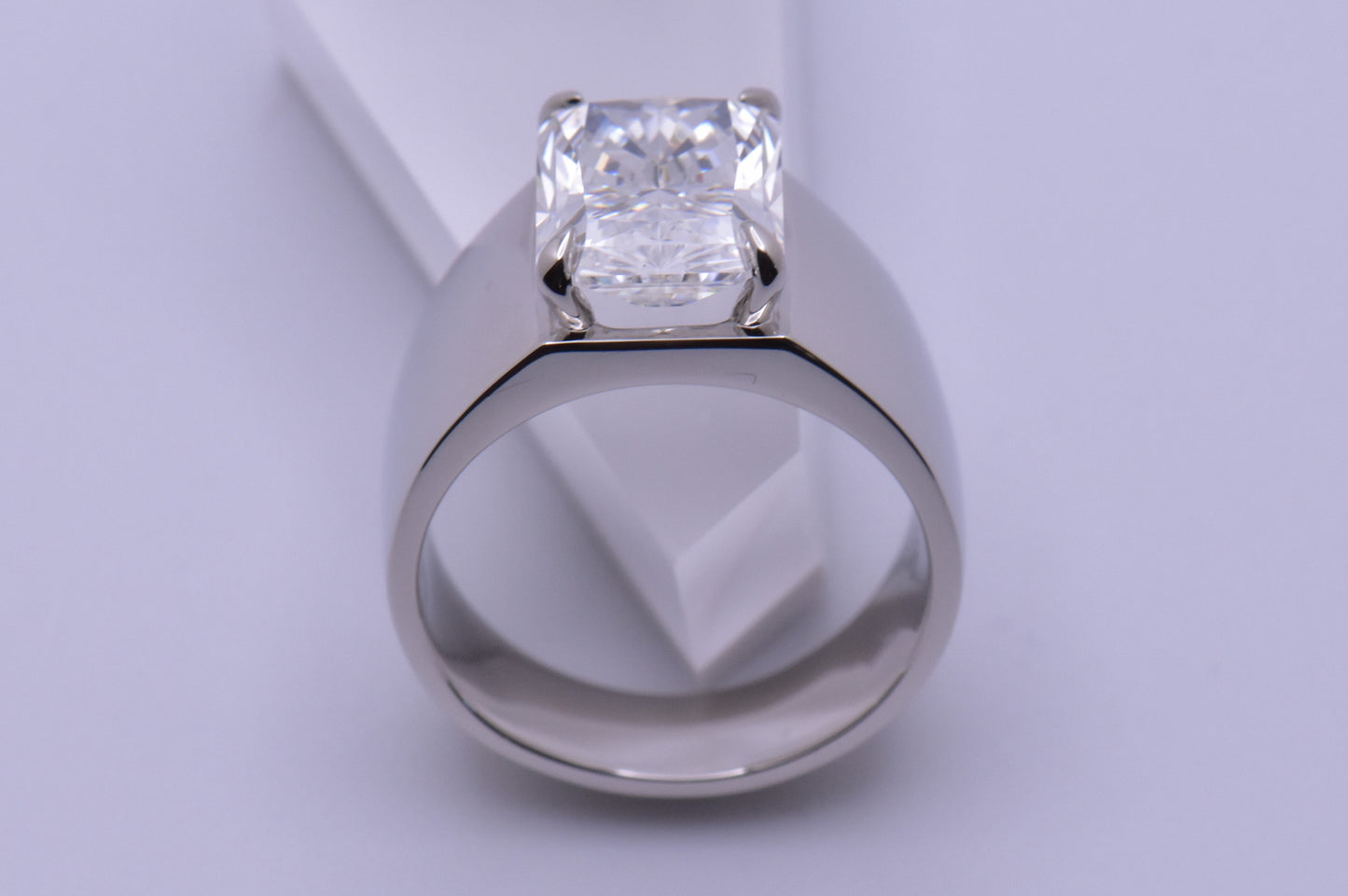 8 Ct VS1 Radiant Cut Lab Grown Diamond, Platinum 950, Gentlemen's Ring