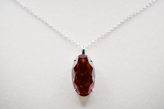 15 Ct VS1 Fancy Vivid Red Lab Grown Diamond, Platinum 950, Pendant Necklace *Rare Color of Red* 18"