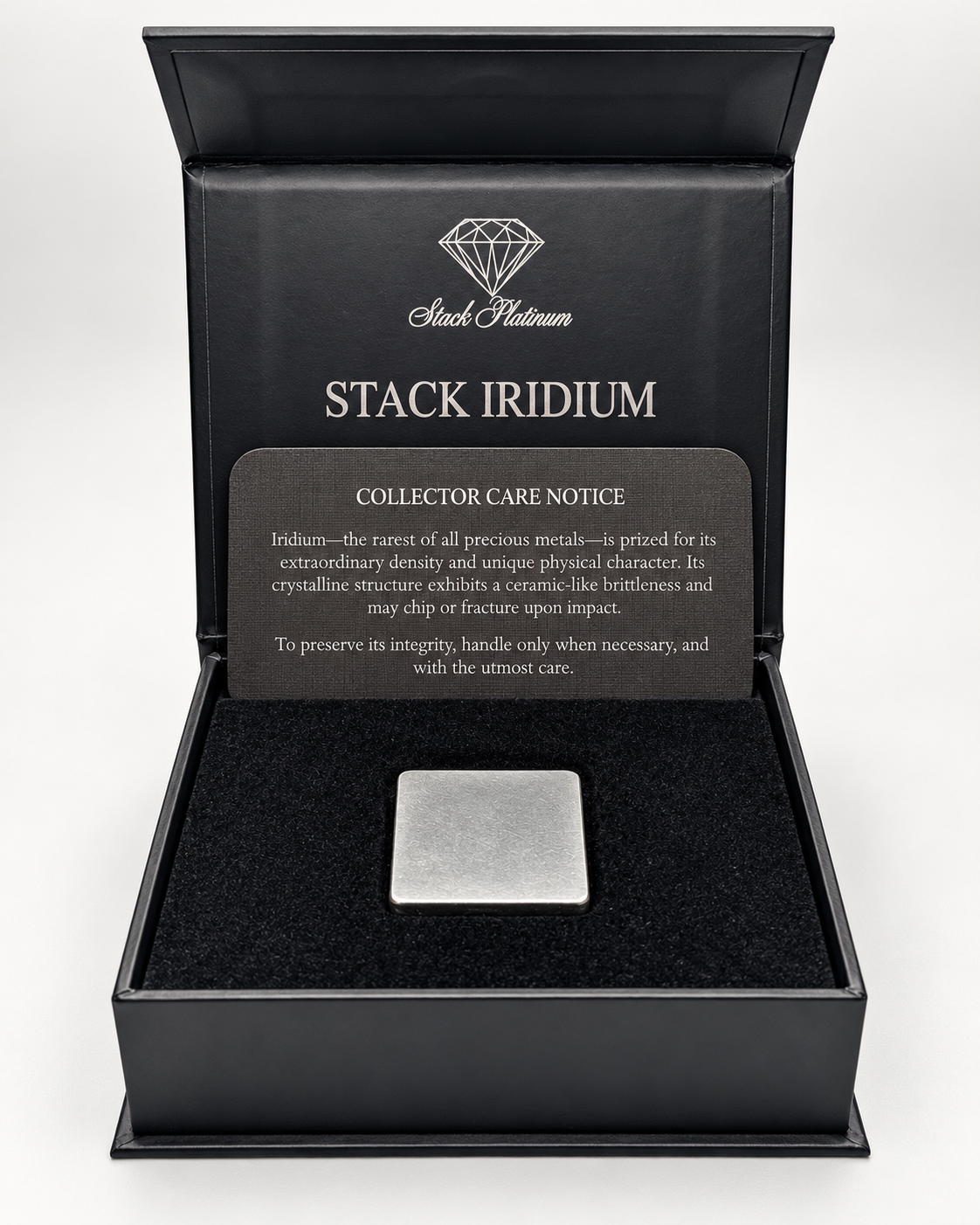 Stack Iridium: The World’s Rarest Precious Metal, 1 troy ounce of 99.9% pure Iridium bullion bar