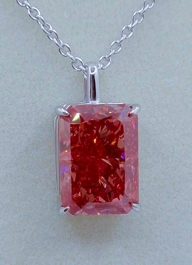 8 Ct VS1 Pink Diamond Pendant Necklace in Platinum 950