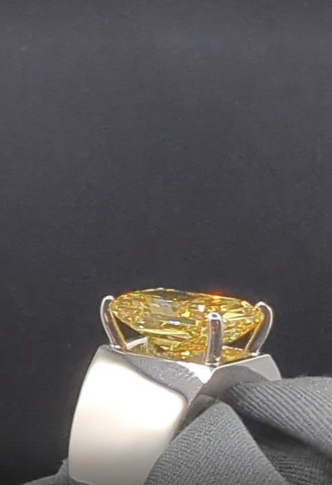 7.3 Ct VS2 Yellow Diamond, Platinum Ring