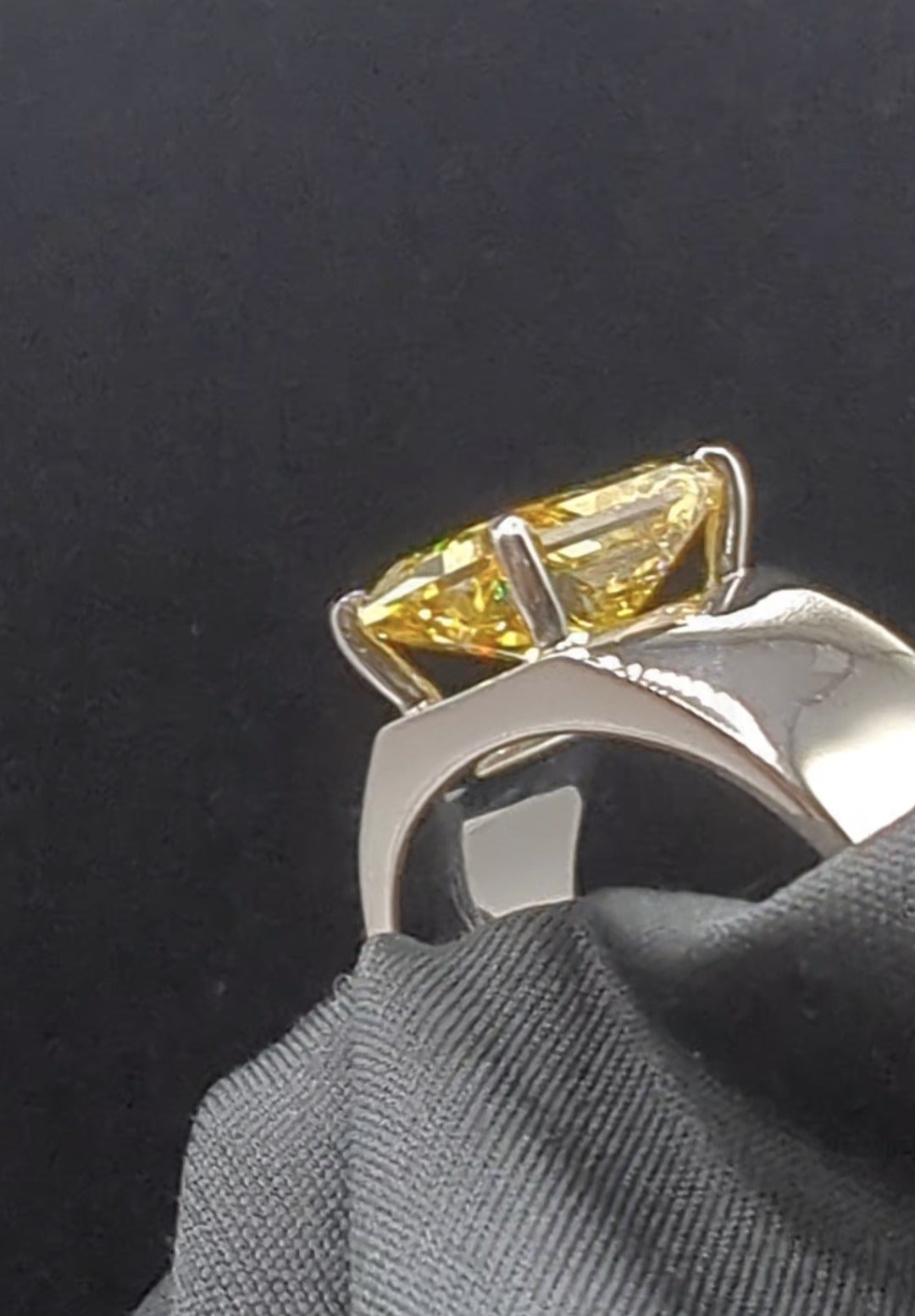 7.3 Ct VS2 Yellow Diamond, Platinum Ring