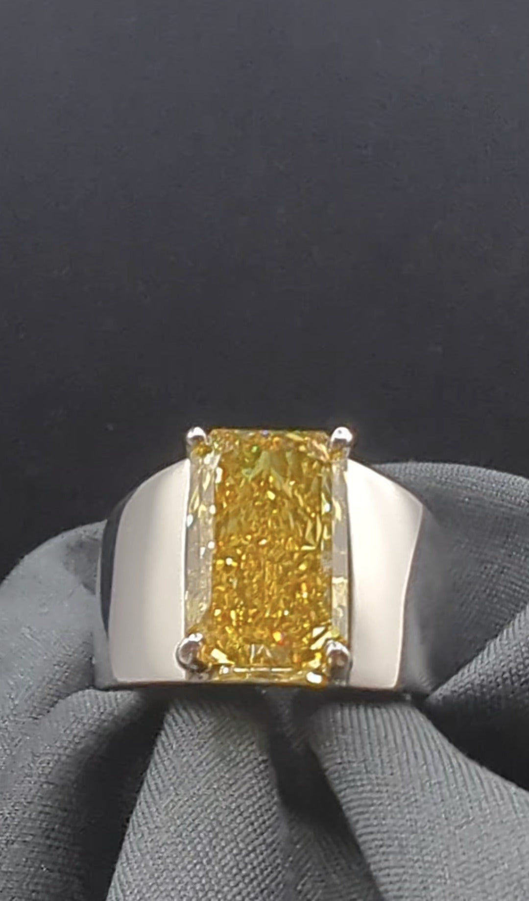 7.3 Ct VS2 Yellow Diamond, Platinum Ring